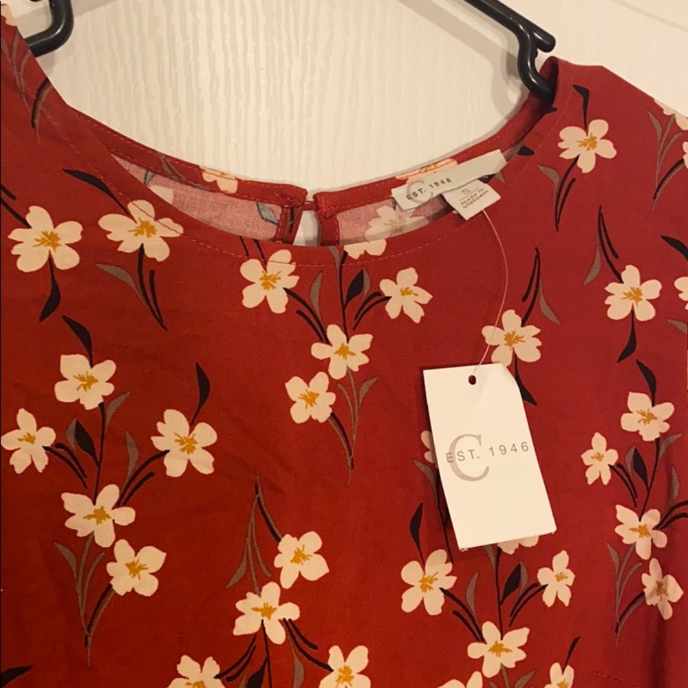 Fall Floral Rust Dress - Picture 6 of 6